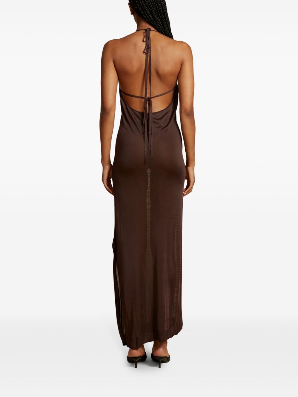 Shop Donde Esteban Guayabera Midi Dress In Brown