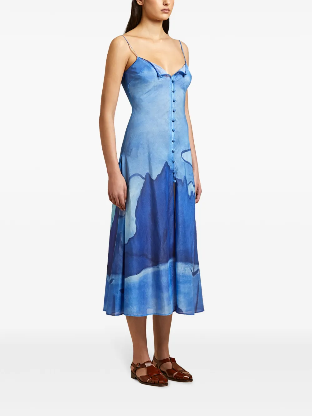 Donde Esteban Midi-jurk - Blauw