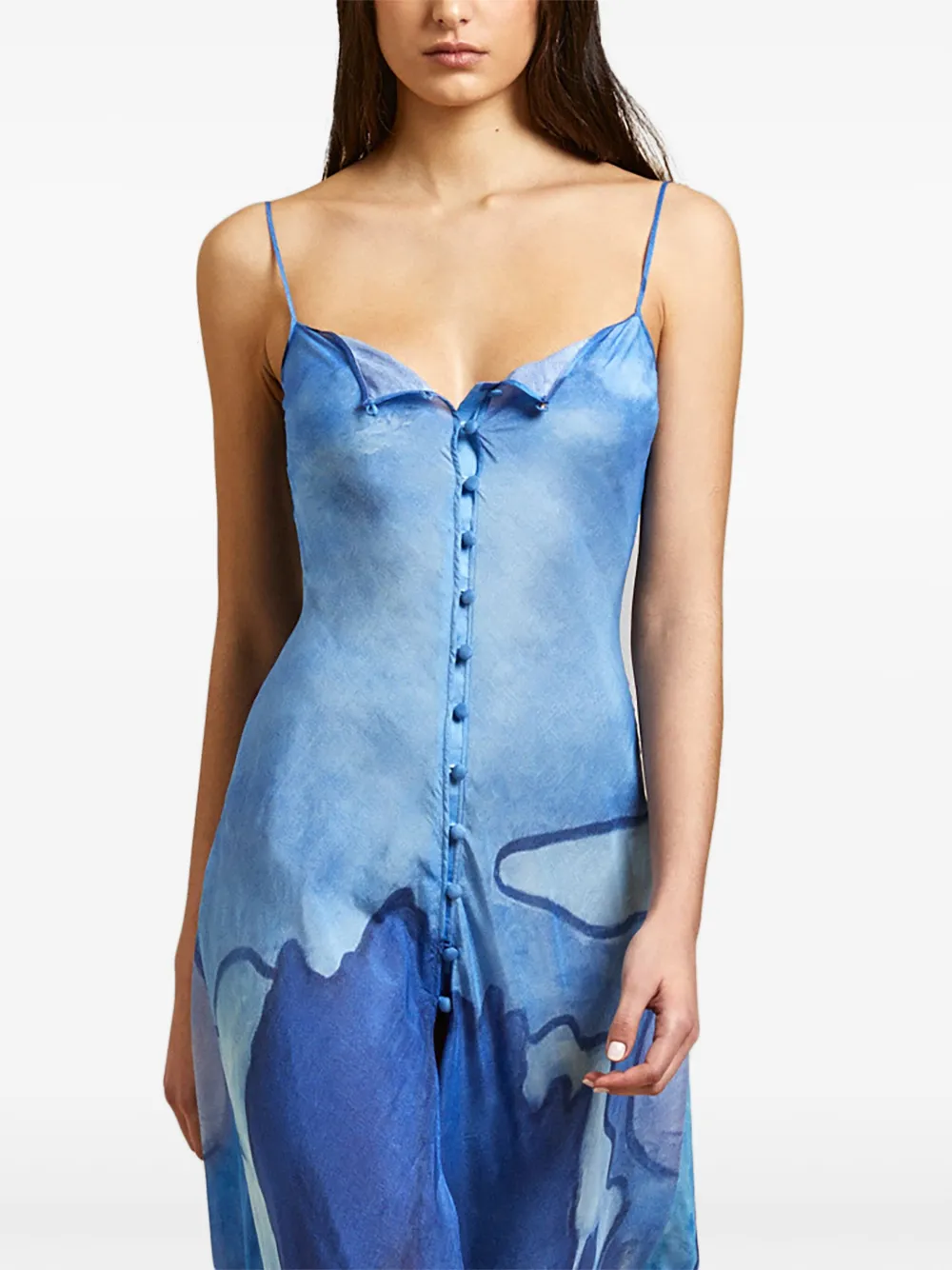 Shop Donde Esteban Es Vedra Midi Dress In 蓝色
