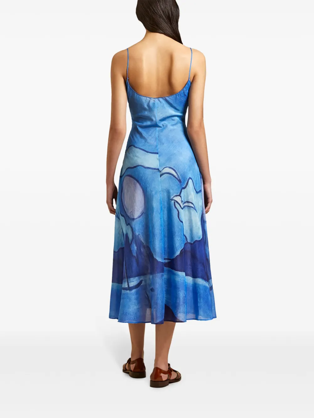 Shop Donde Esteban Es Vedra Midi Dress In 蓝色