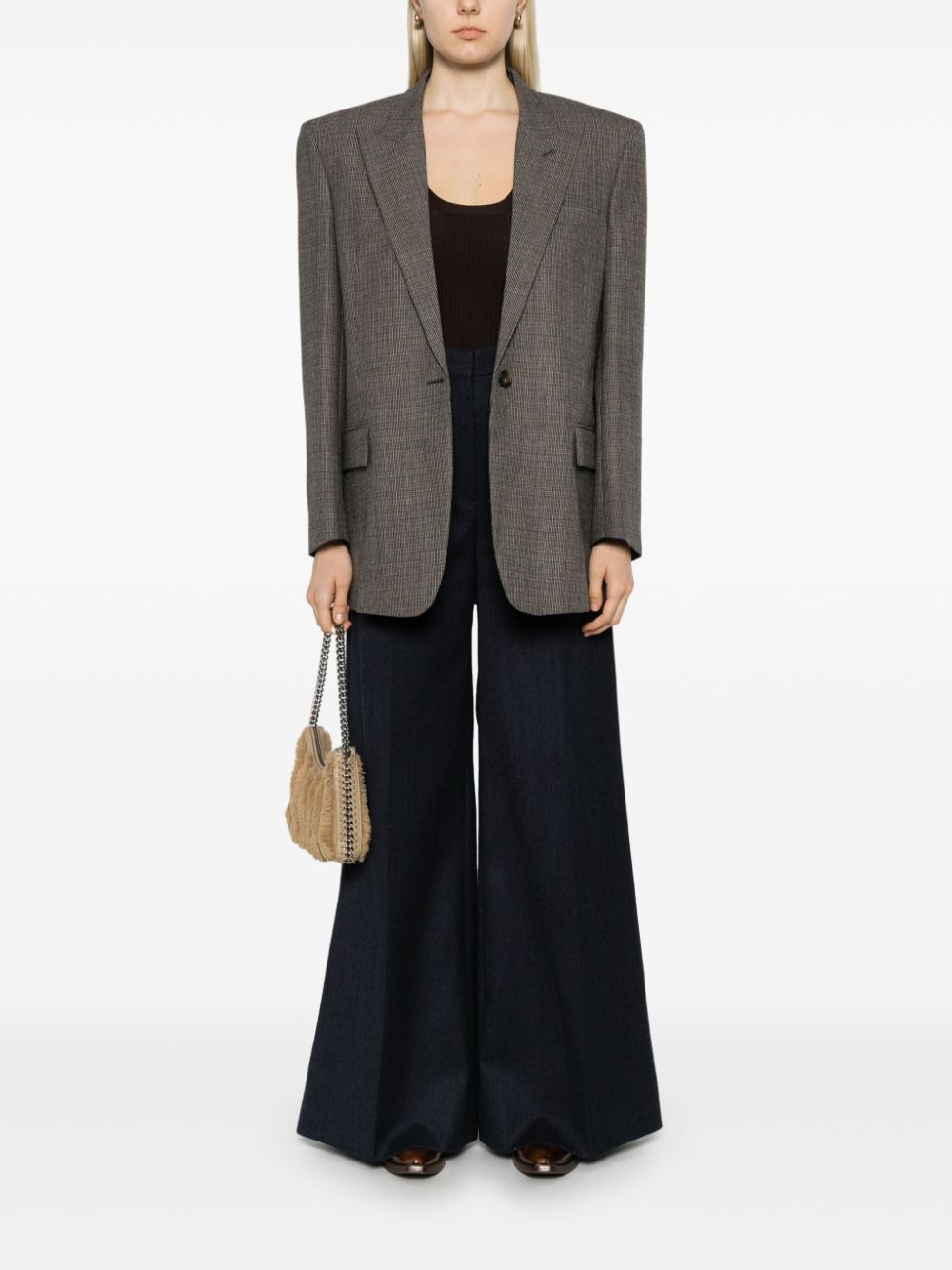 Stella McCartney Geruite blazer - Bruin