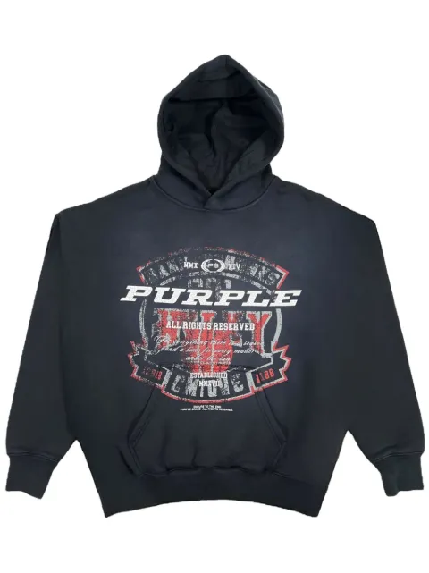 Purple Brand graphic-print cotton hoodie