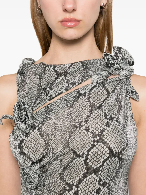 オールインワン・サロペット Coperni Flower Dress Coperni Snake-Print Flower Gown | Grey | FARFETCH