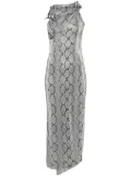 Coperni Snake-Print Flower gown - Grey