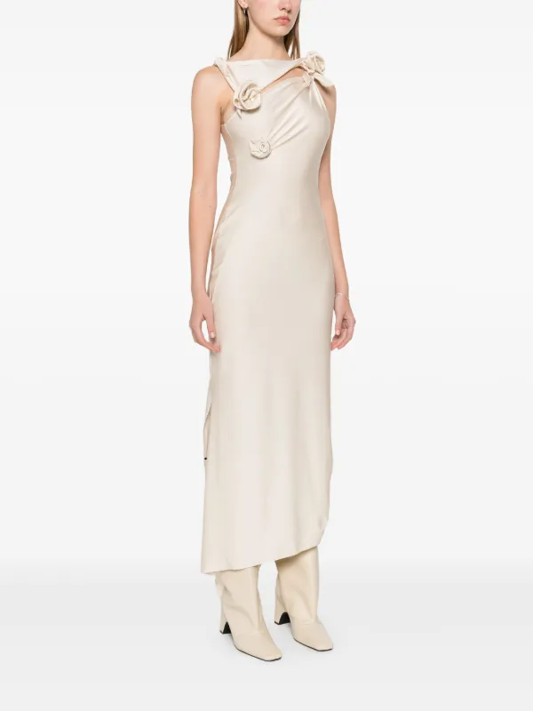Coperni floral-appliqué Maxi Dress | Neutrals | FARFETCH JO