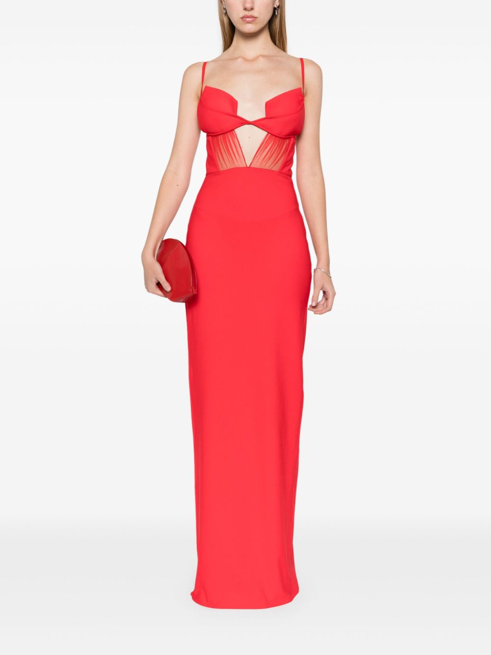 Nensi Dojaka cut-out detailed maxi dress - Rood