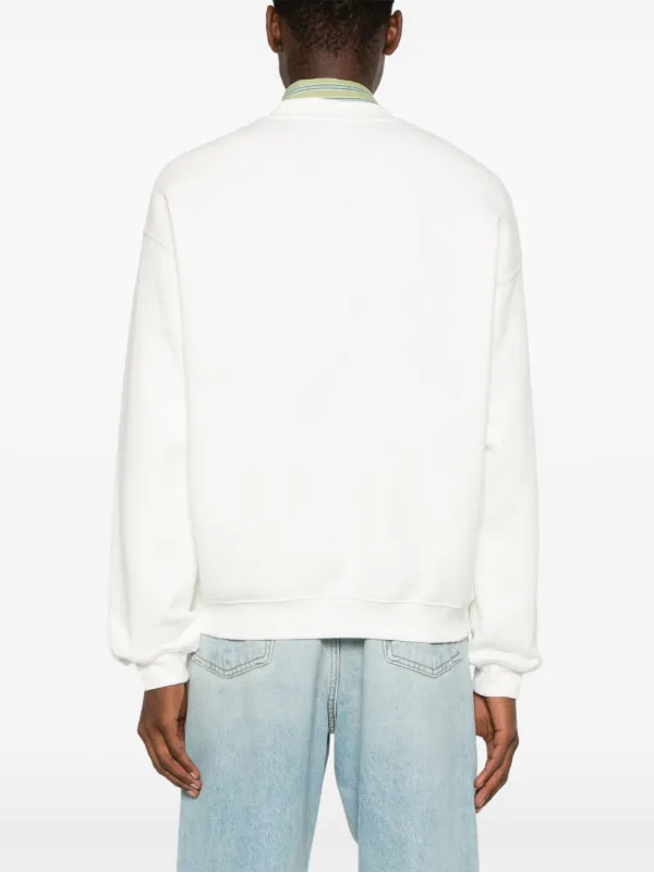 スウェット・トレーナー LACOSTE Logo patch sweatshirt Lacoste logo-patch Sweatshirt | White | FARFETCH