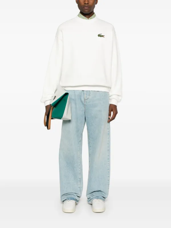 スウェット・トレーナー LACOSTE Logo patch sweatshirt Lacoste logo-patch Sweatshirt | White | FARFETCH