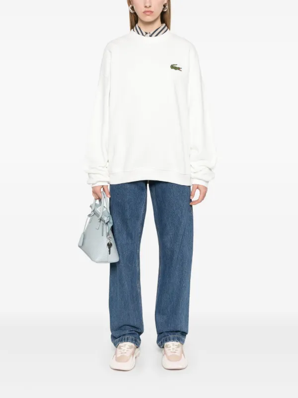 Lacoste logo-patch Sweatshirt | White | FARFETCH