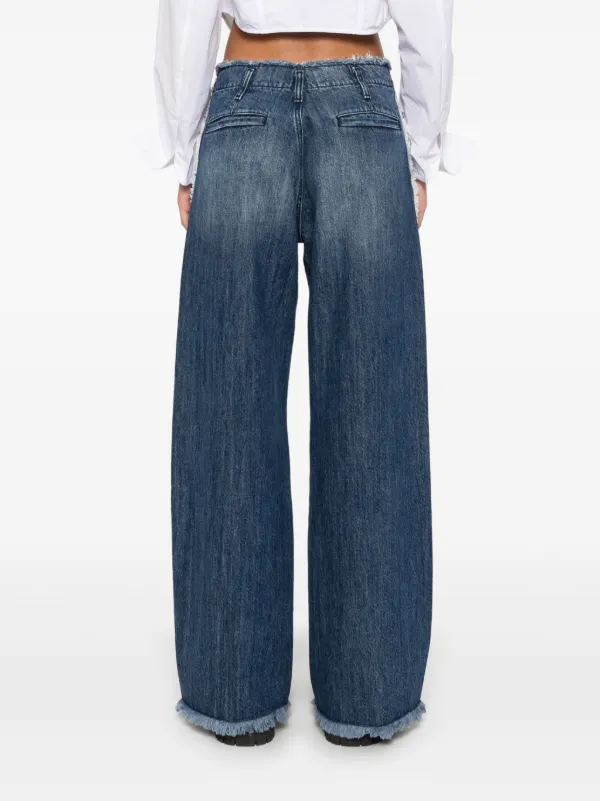 John Richmond fringe-detail wide-leg Jeans | Blue | FARFETCH 