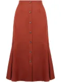 Agnona button-fastening midi skirt - Red