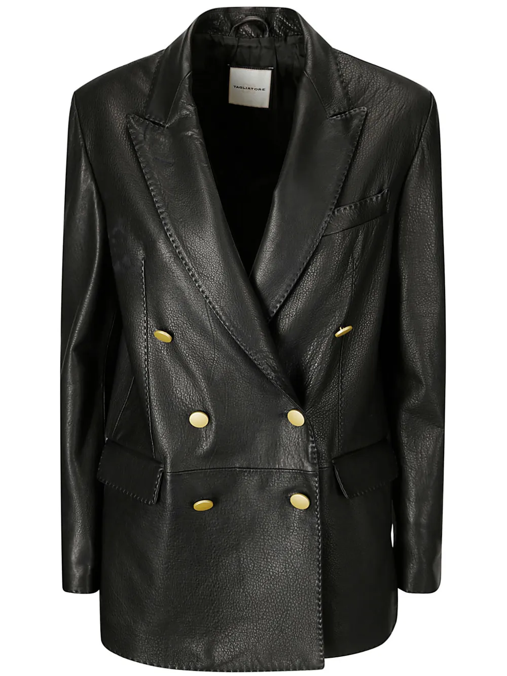 Tagliatore Jodie leren blazer Zwart