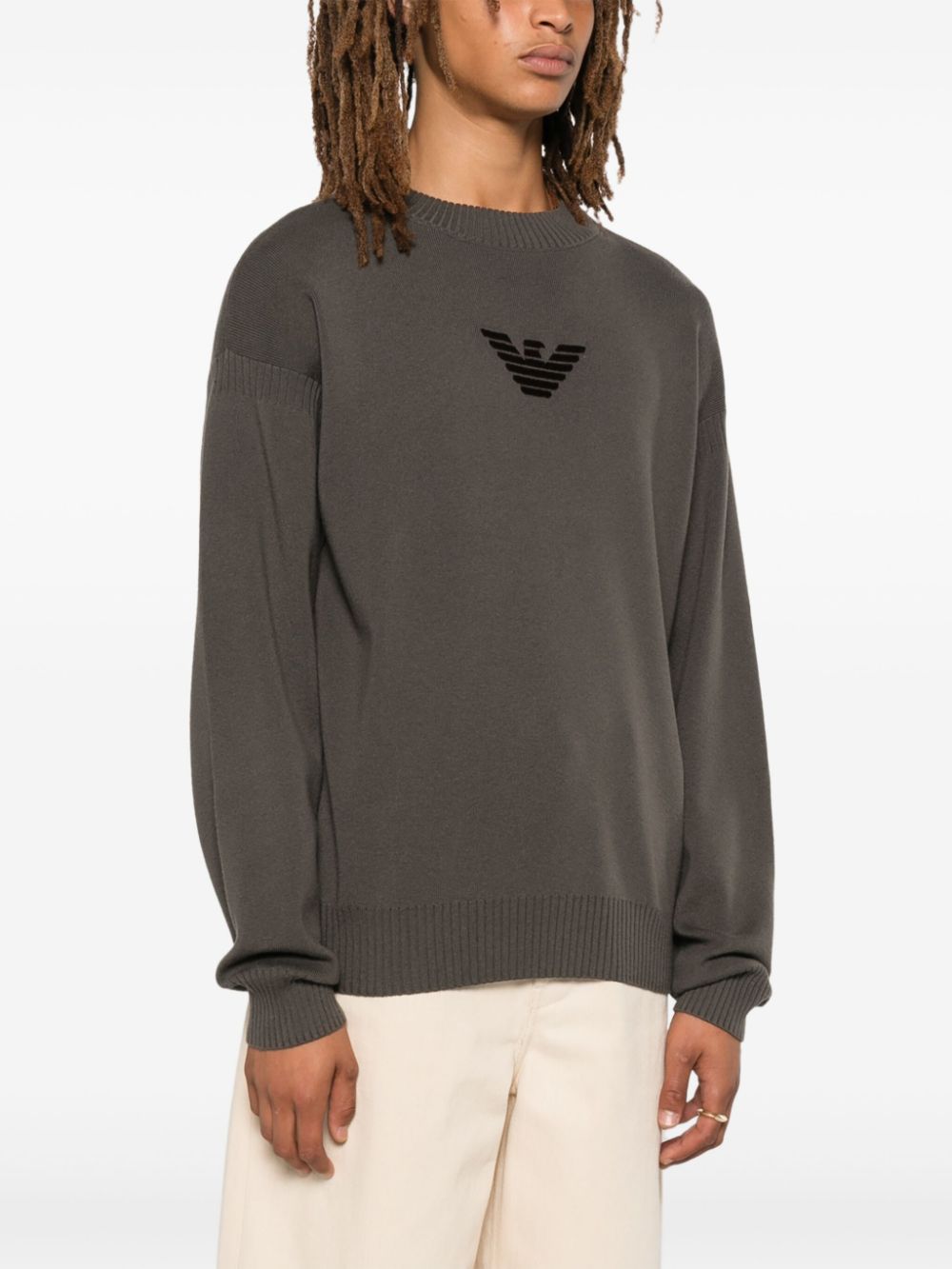 Emporio Armani flocked logo sweater Men