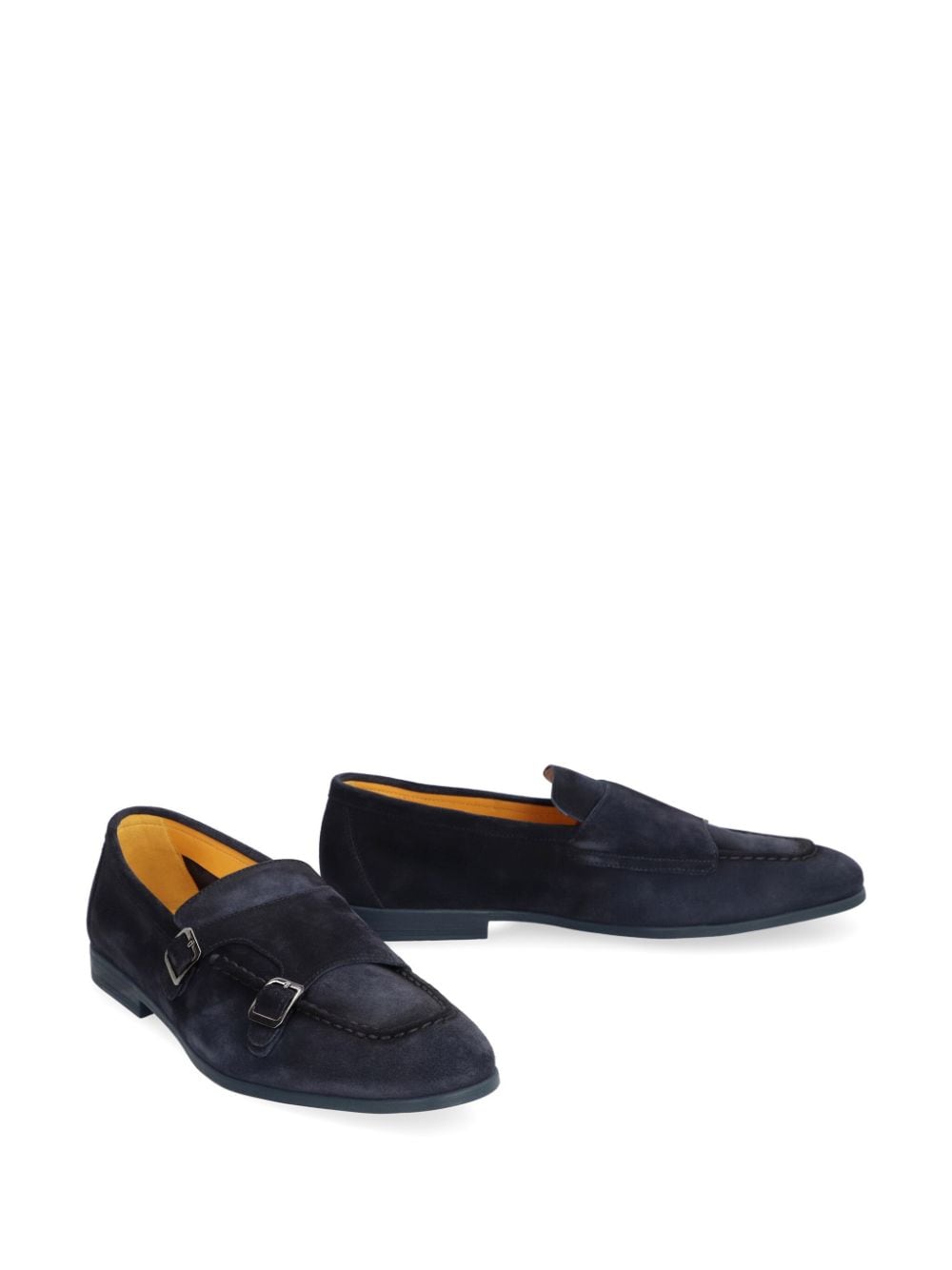 Shop Doucal's Duke Suede Monk-strap Loafers In Blue