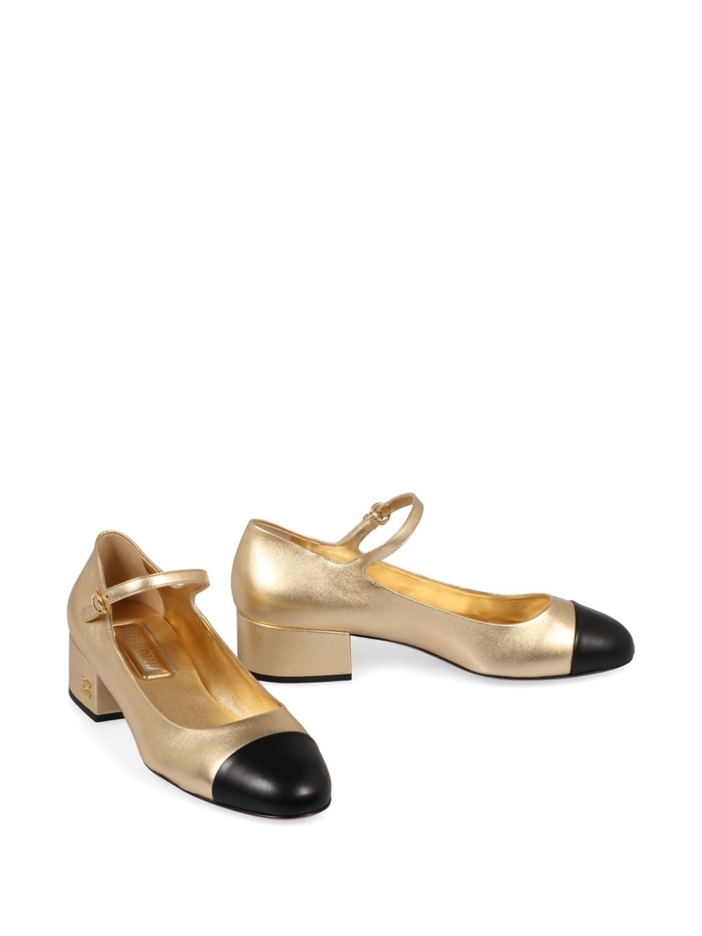 Miu Miu 35mm logo-lettering pumps - Goud