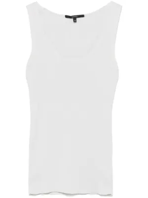 Coperni Logo Ribbed Tank Top | White | FARFETCH