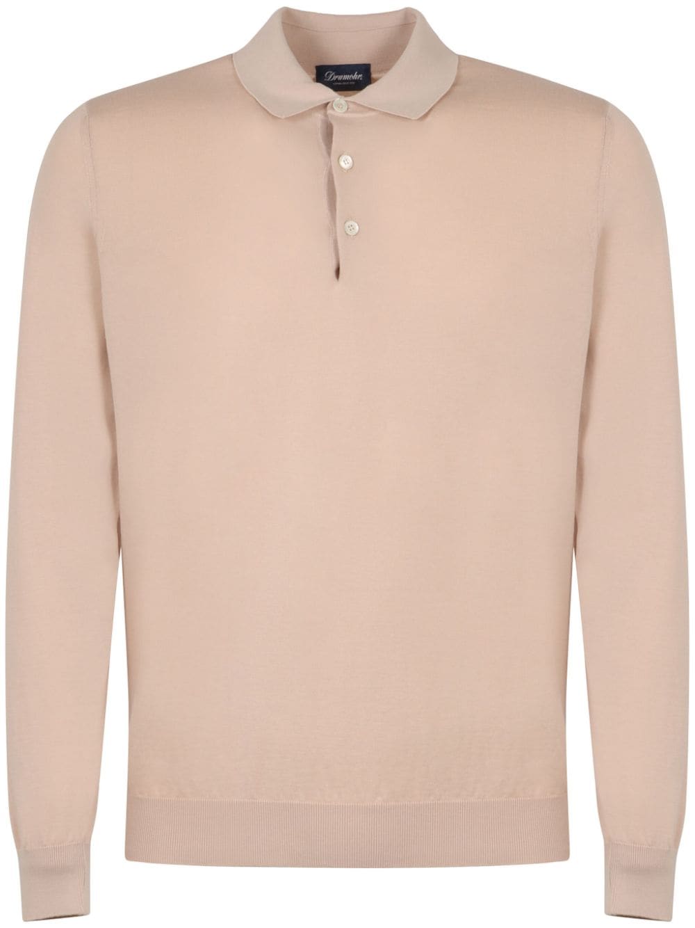 Shop Drumohr Fine-knit Polo Shirt In Neutrals