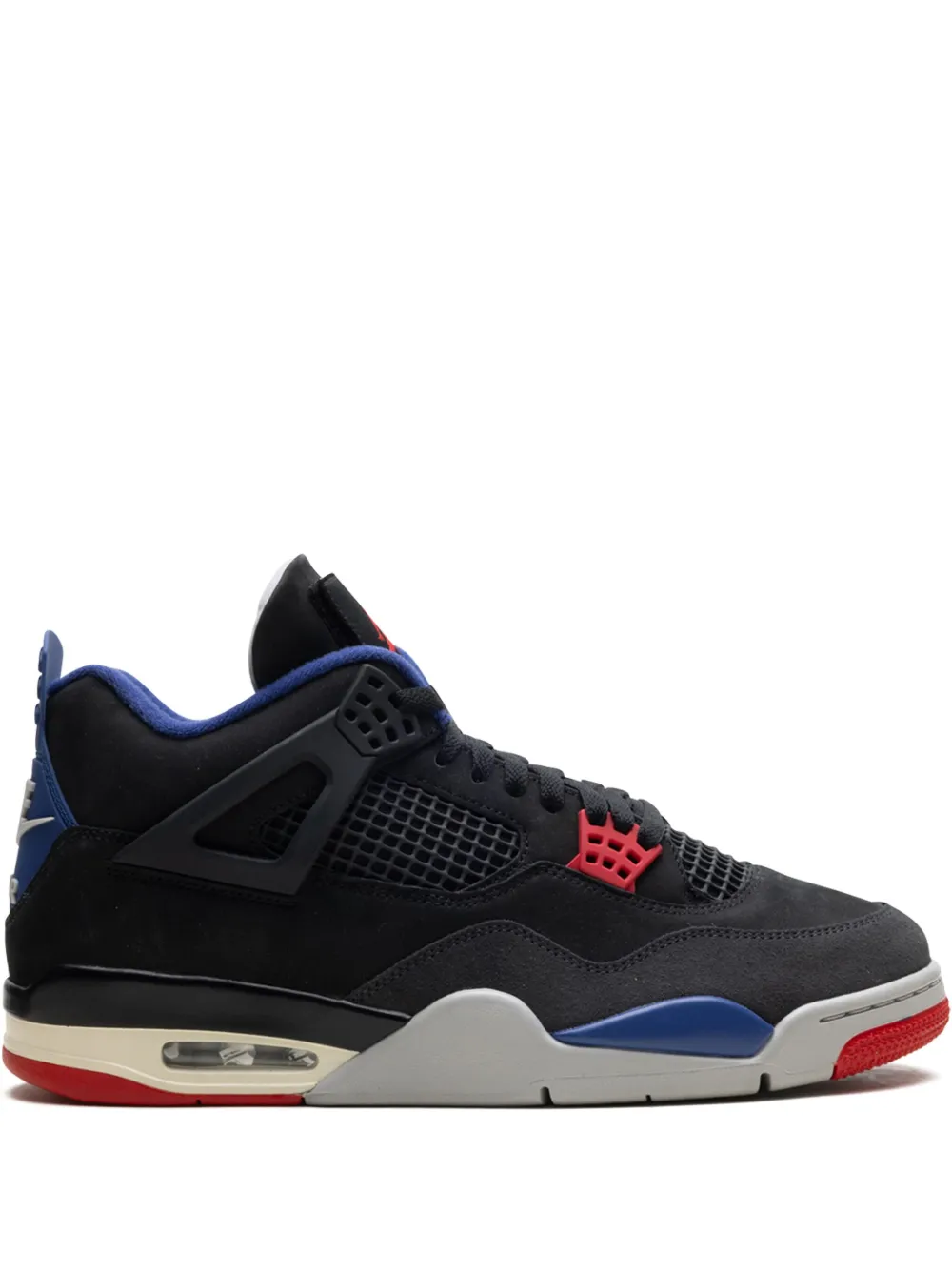 Jordan Air 4 "Rare Air Black Fire Red Deep Royal Blue Dark Smoke Grey Tech Grey" sneakers