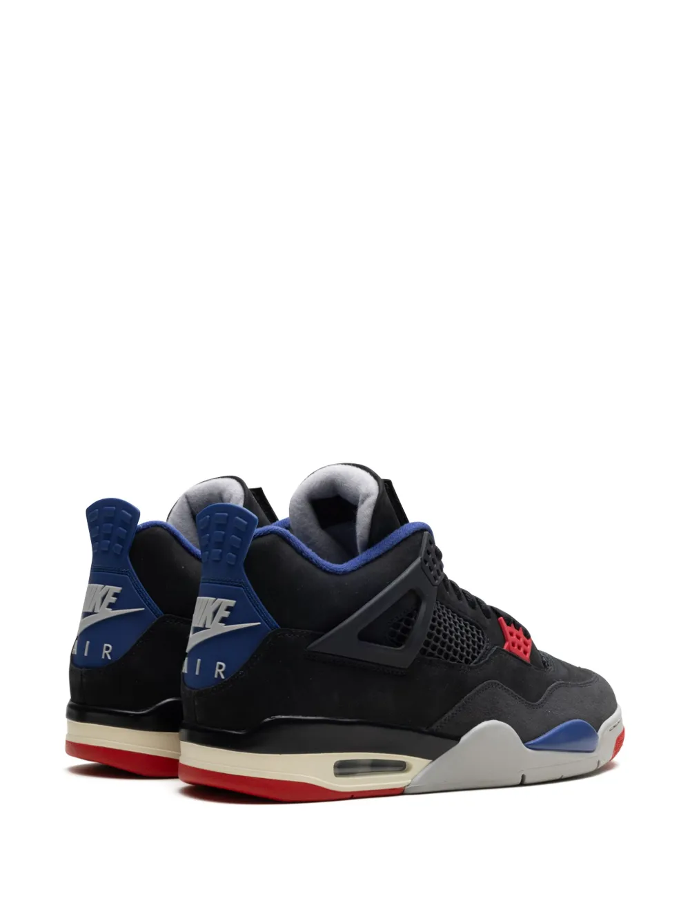 Jordan Air 4 "Rare Air Black Fire Red Deep Royal Blue Dark Smoke Grey Tech Grey" sneakers