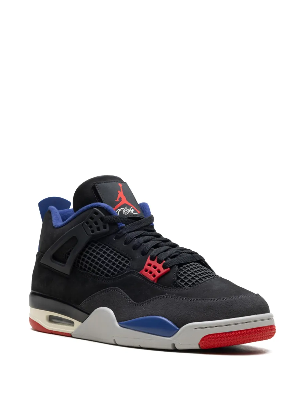 Jordan Air 4 "Rare Air Black Fire Red Deep Royal Blue Dark Smoke Grey Tech Grey" sneakers