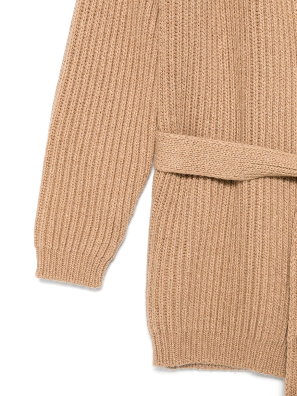 Shop Mi Mi Sol Ribbed Cardigan In Bge Beige