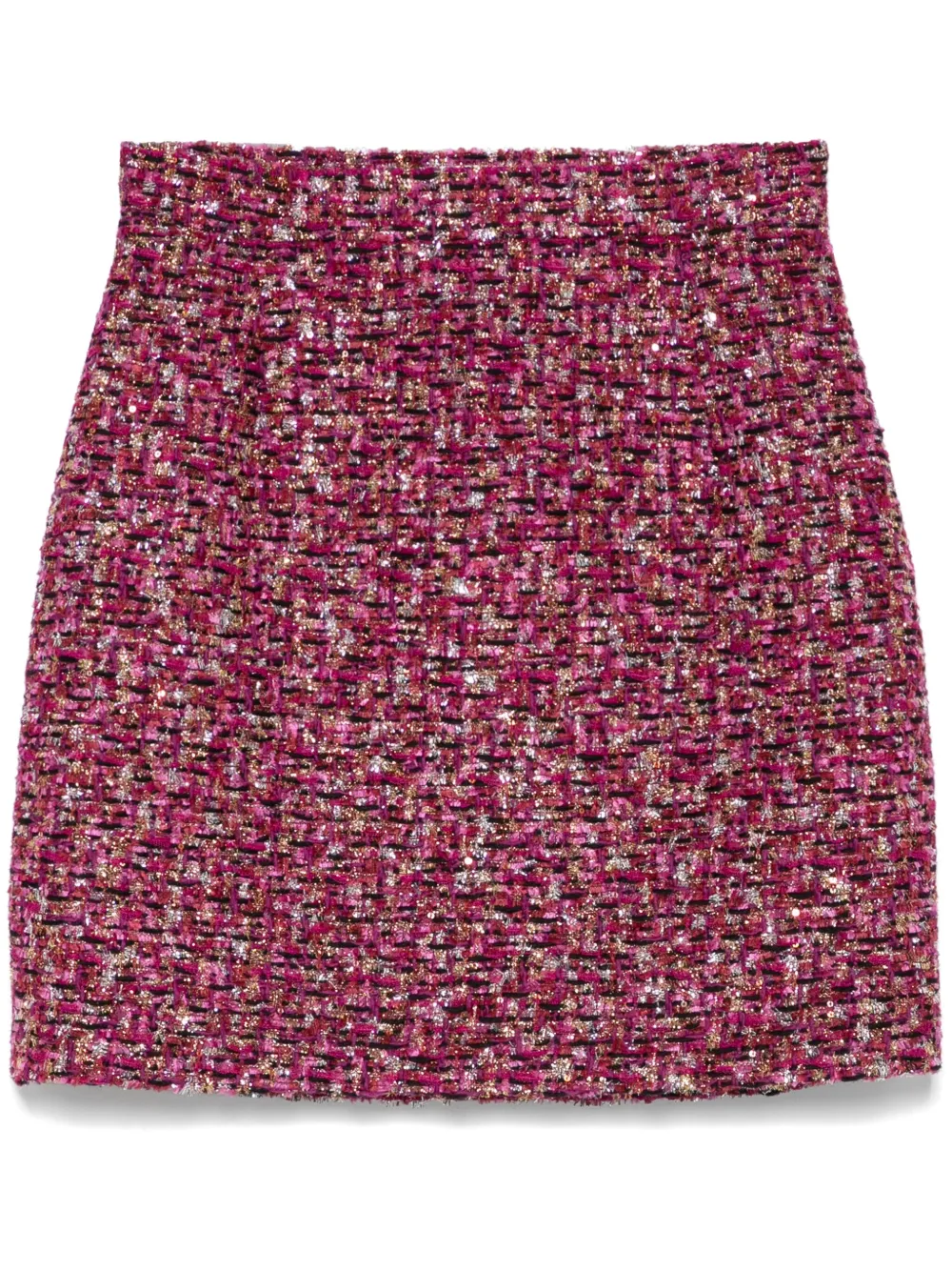 Alessandra Rich Tweed mini-rok Roze