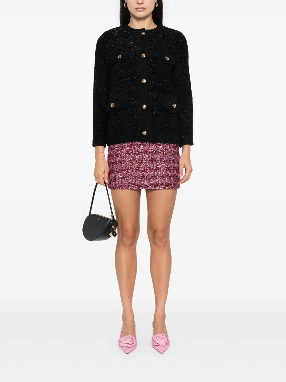 Alessandra Rich tweed mini skirt - Roze
