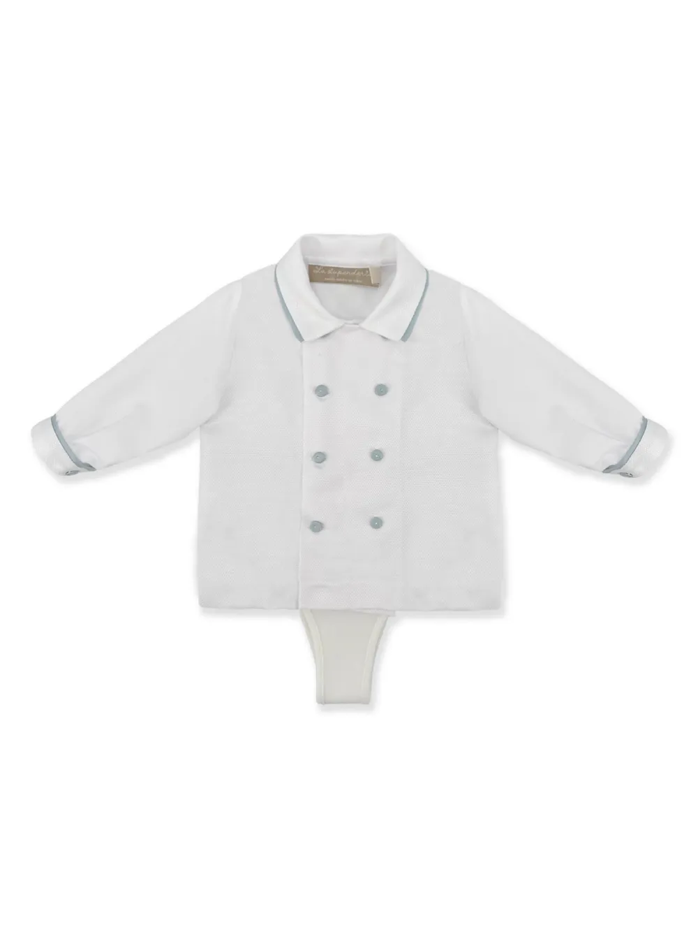 La Stupenderia Shirt met fluwelen-effect en lange mouwen en shorts Wit