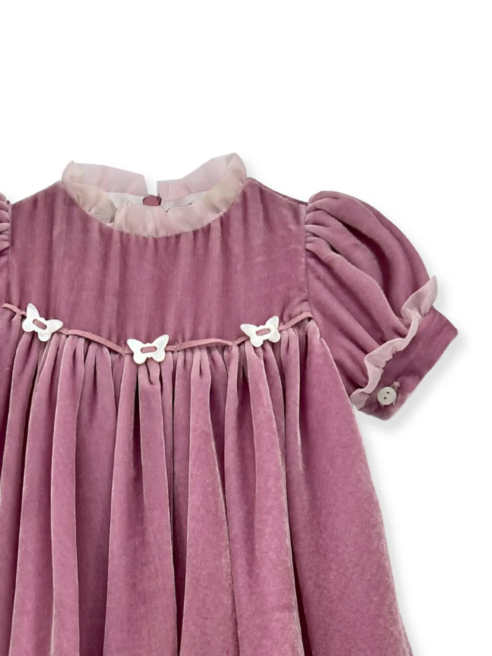 La Stupenderia Fluwelen jurk met vlinder Roze