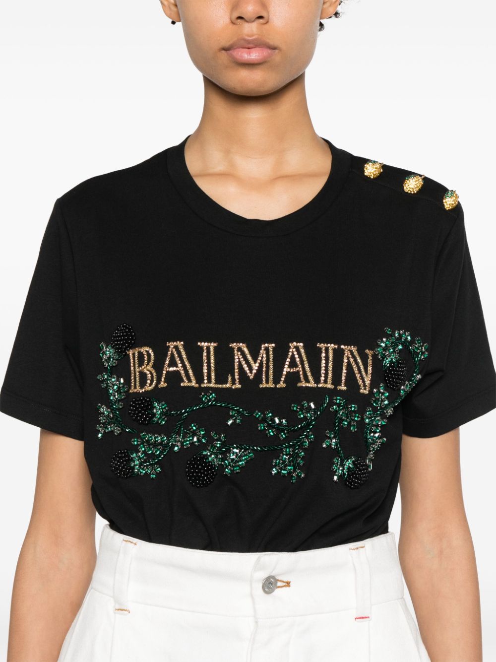 Balmain logo-embellished T-shirt Women