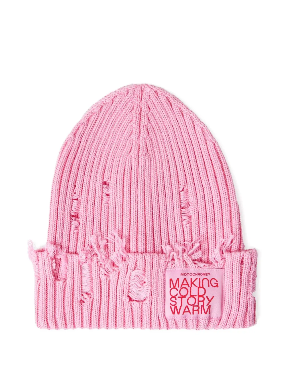 MONOCHROME distressed-effect beanie | Pink | Image 1
