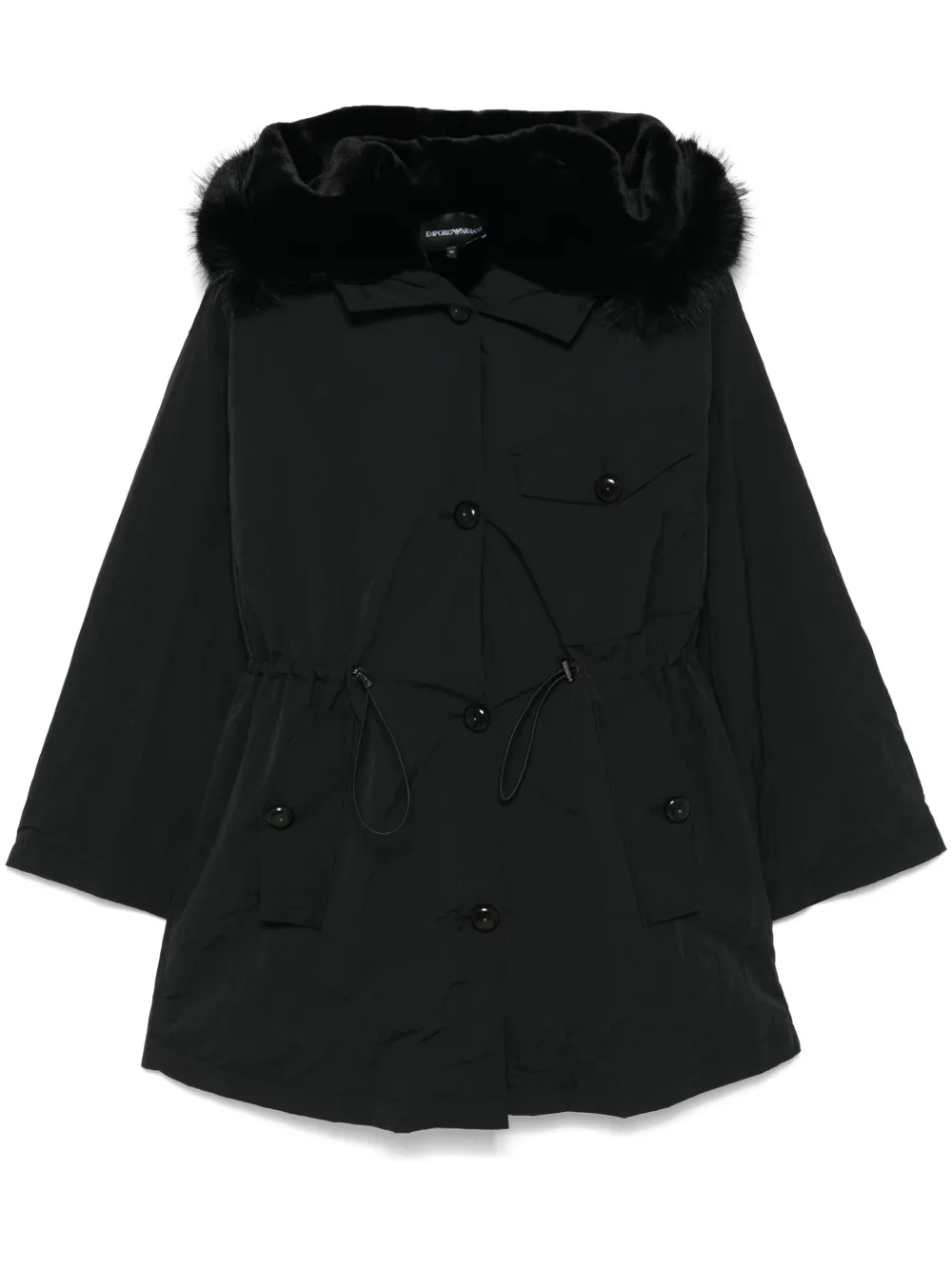 Emporio Armani detachable lining Parka Black FARFETCH
