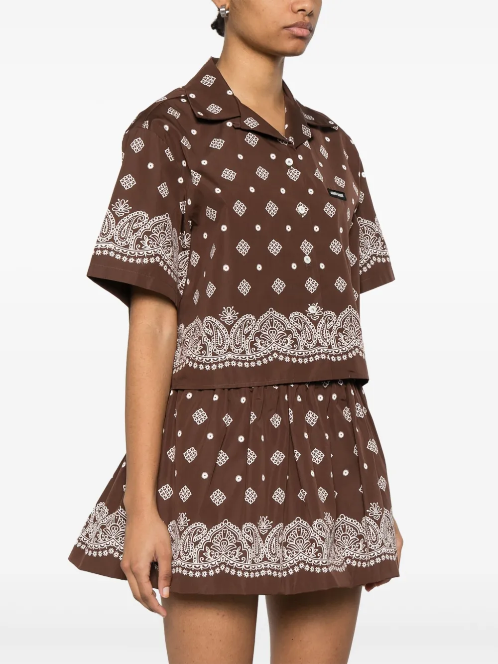 Miu Blouse met bandanaprint Bruin
