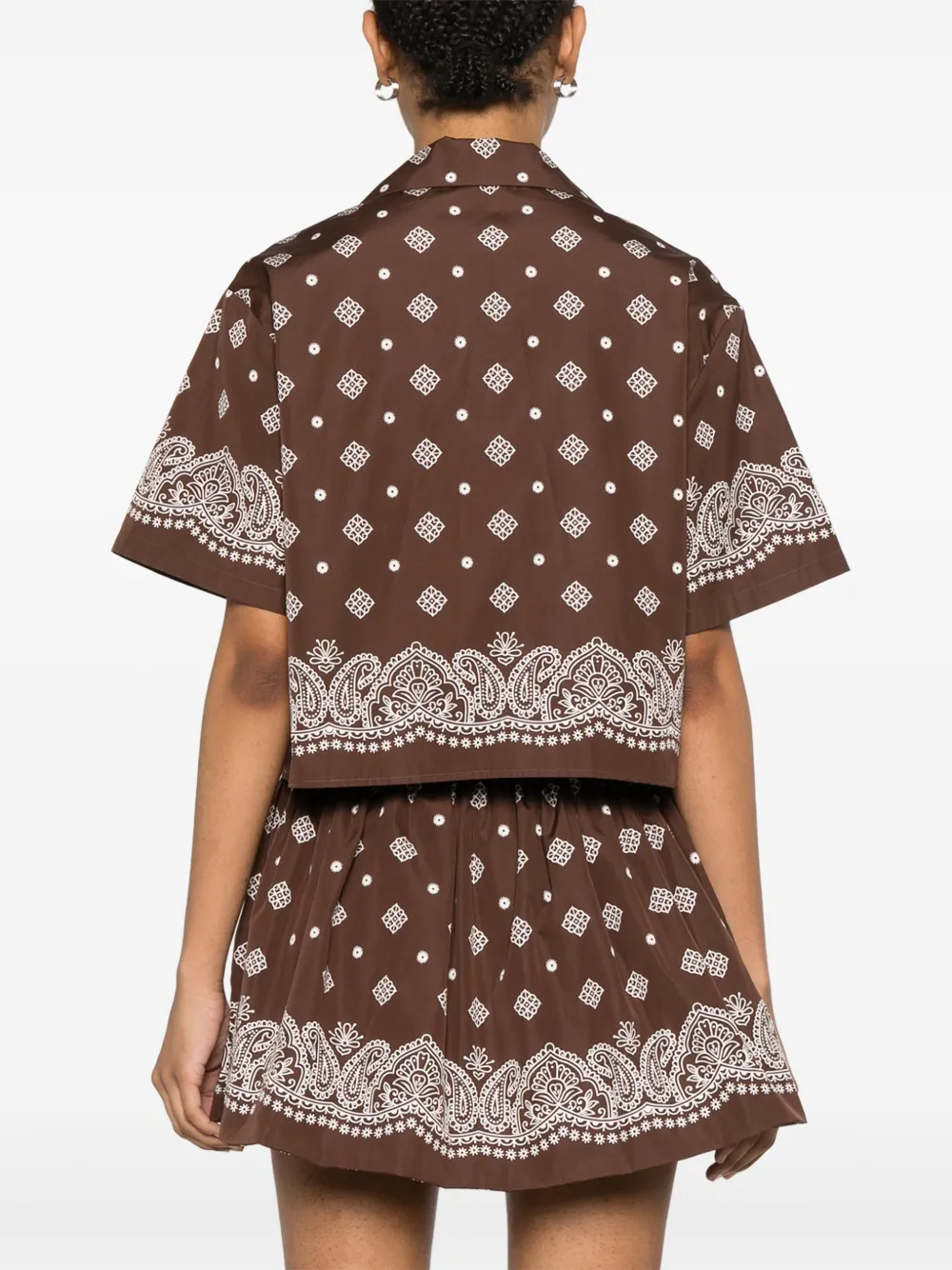Miu Blouse met bandanaprint Bruin