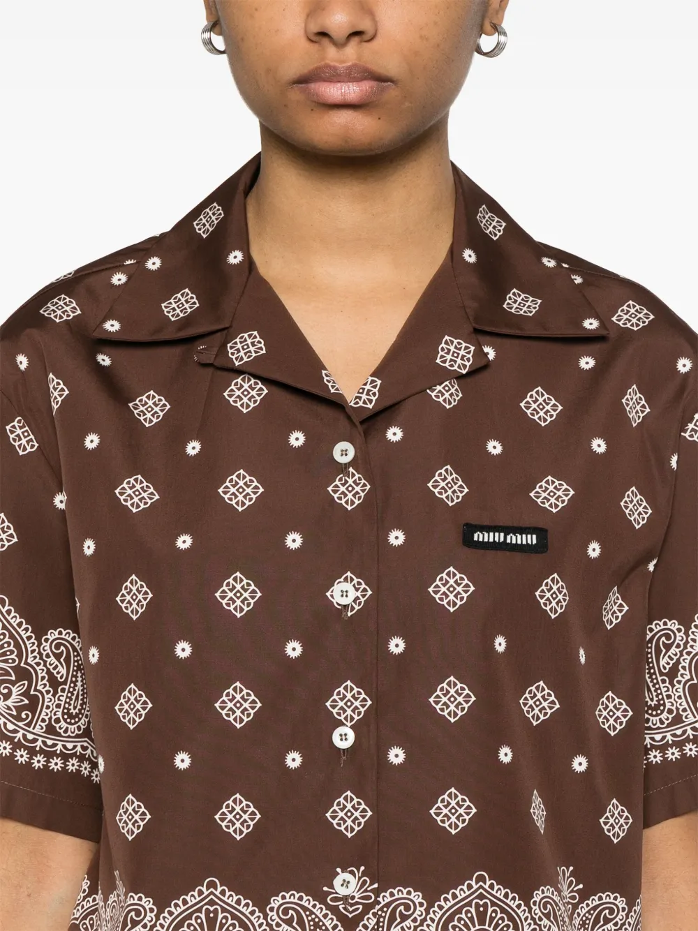 Miu Blouse met bandanaprint Bruin