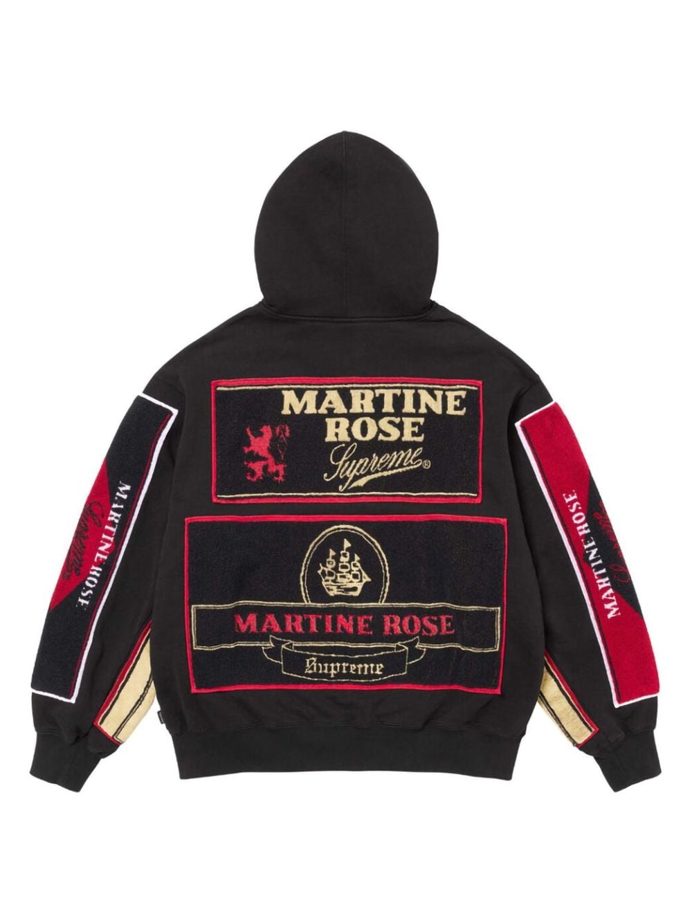 Shop Supreme X Martine Rose Towel Zip-front Hoodie In Schwarz