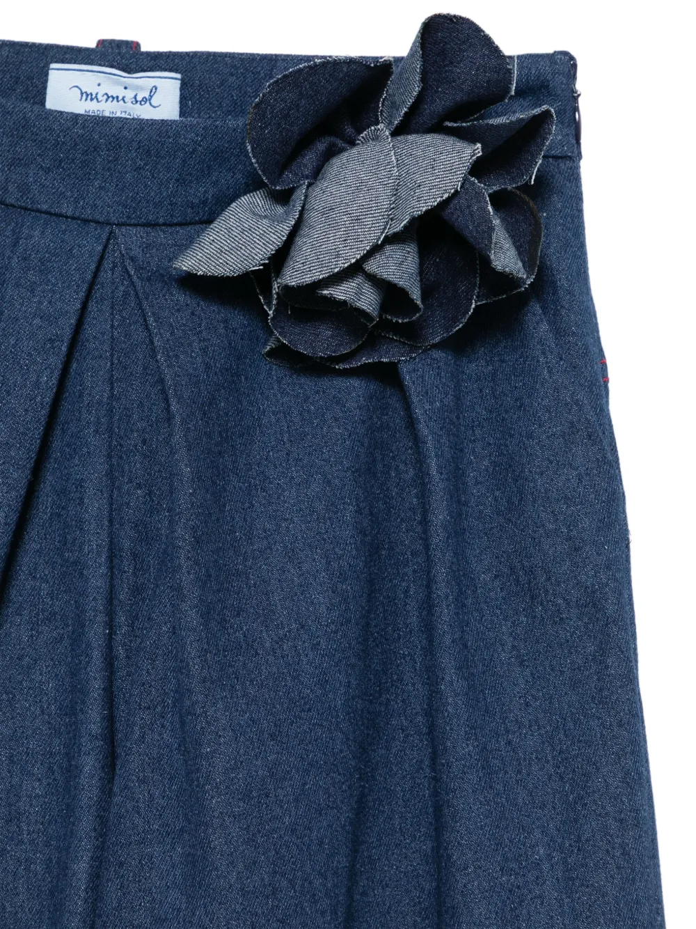 Mi Sol Jeans met bloemapplicatie Blauw