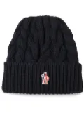 Moncler Grenoble logo patch wool beanie - Black