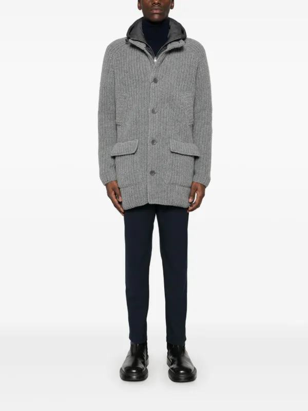 【HERNO】ウール×ダウンジャケット レイヤードコート Herno レイヤード コート | グレー | FARFETCH JP