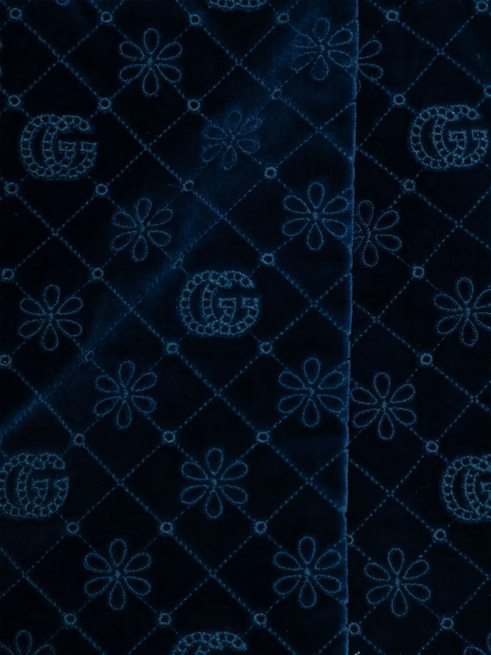 Gucci Kids Double G fluwelen jas Blauw