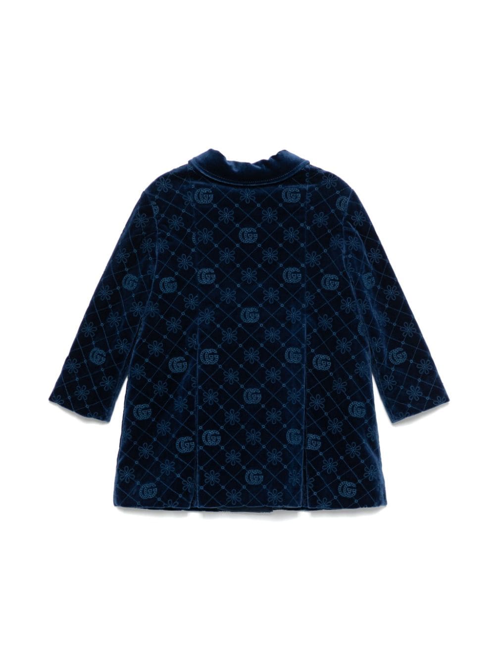 Gucci Kids Double G velvet coat - Blauw