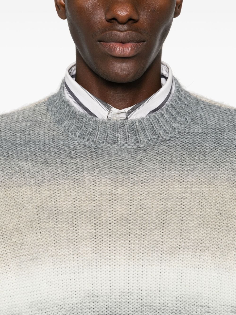 Shop Emporio Armani Ombré-effect Sweater In Grey