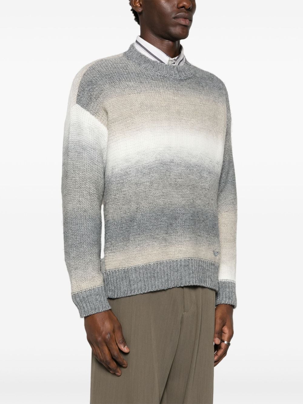 Shop Emporio Armani Ombré-effect Sweater In Grey