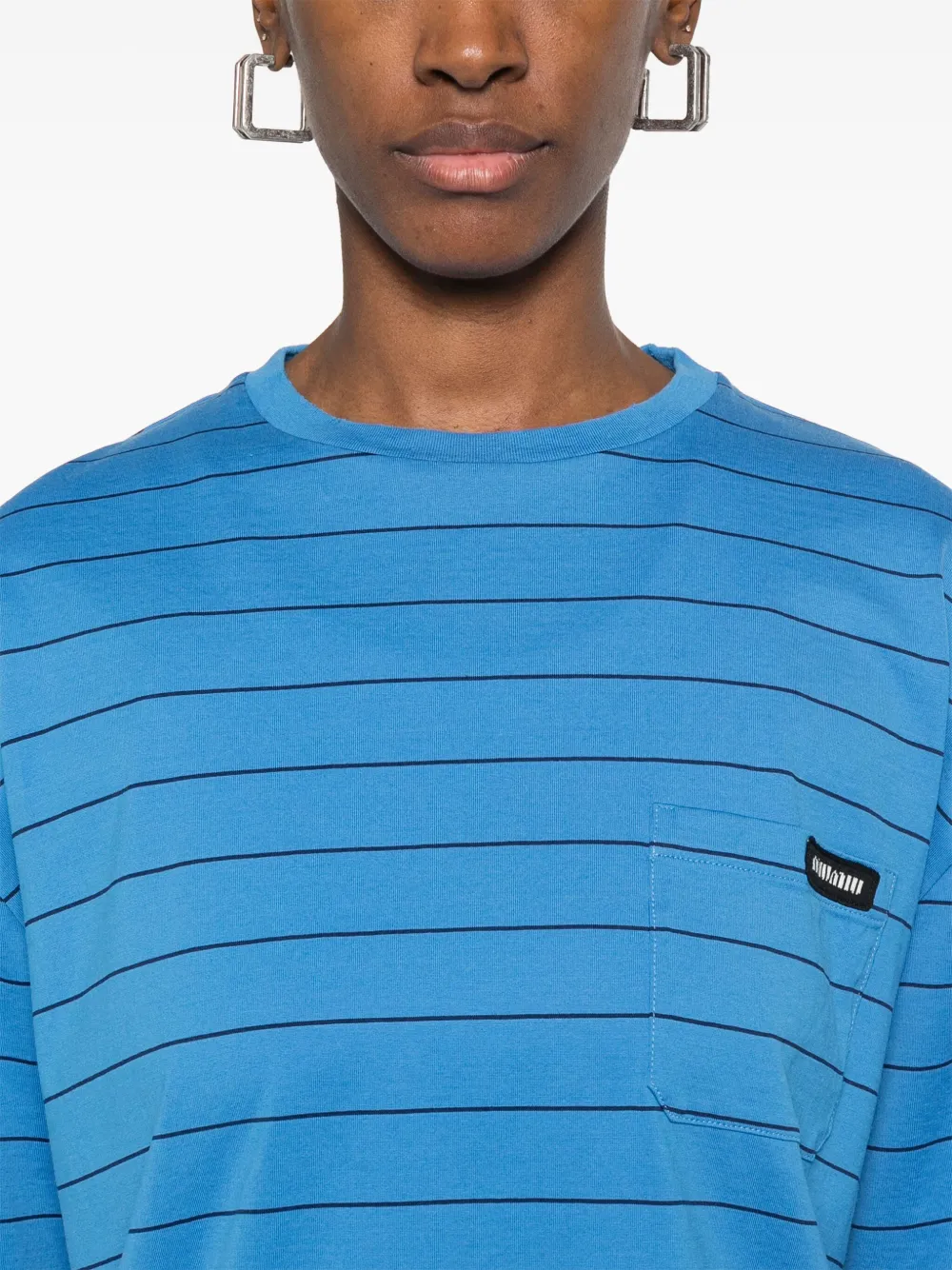 Miu Gestreept T-shirt Blauw