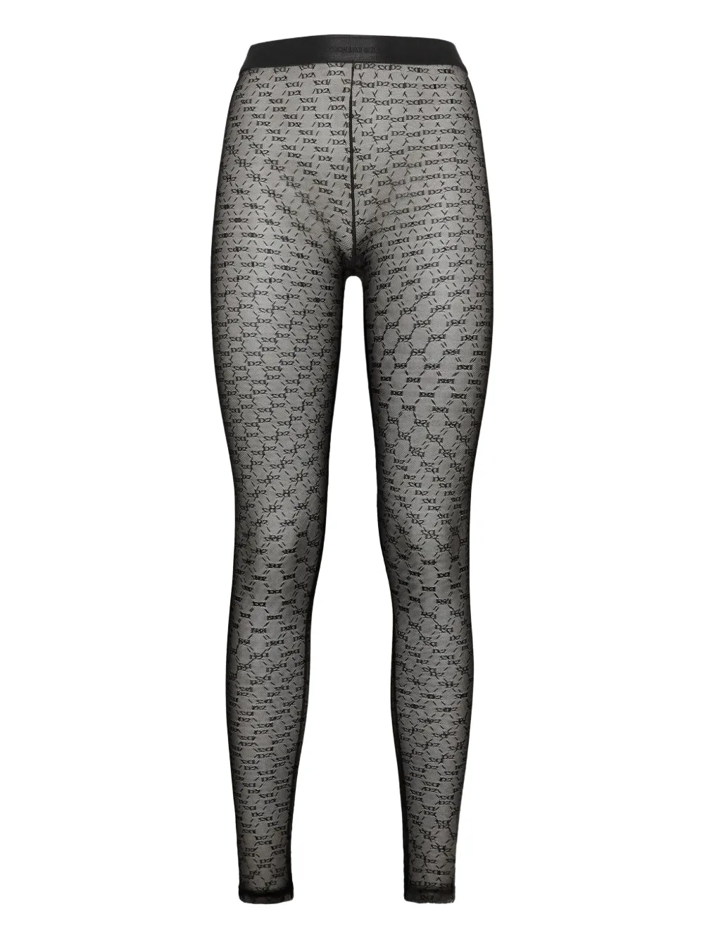 Dsquared2 Monogram High-waisted Tights In Black