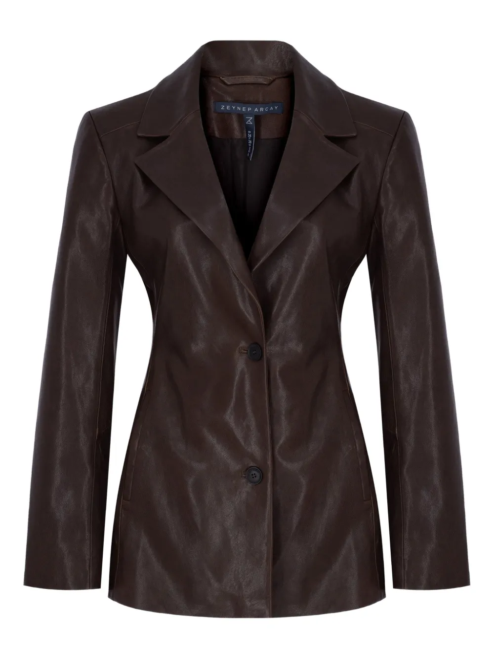 ZEYNEP ARCAY buttoned leather blazer - Marrone