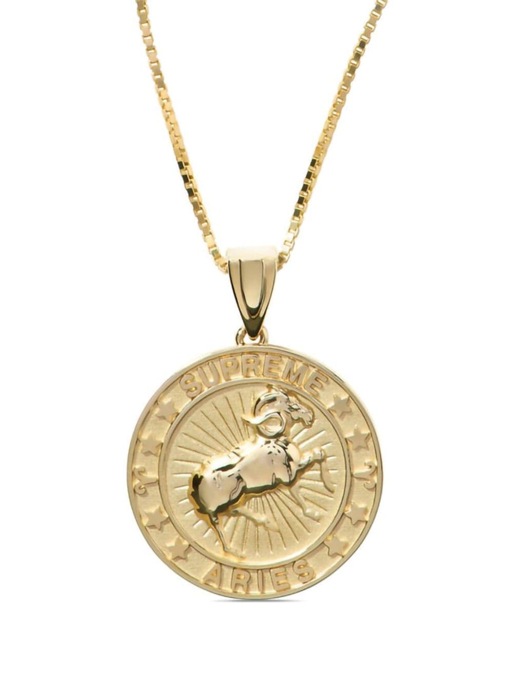 Supreme x Jacob&Co Zodiac Aries 14kt Gold Pendant Necklace | Gold ...