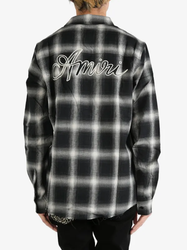 AMIRI Logo Flannel Shirt | Black | FARFETCH