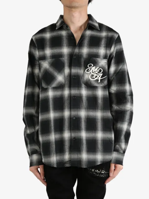 AMIRI logo flannel shirt