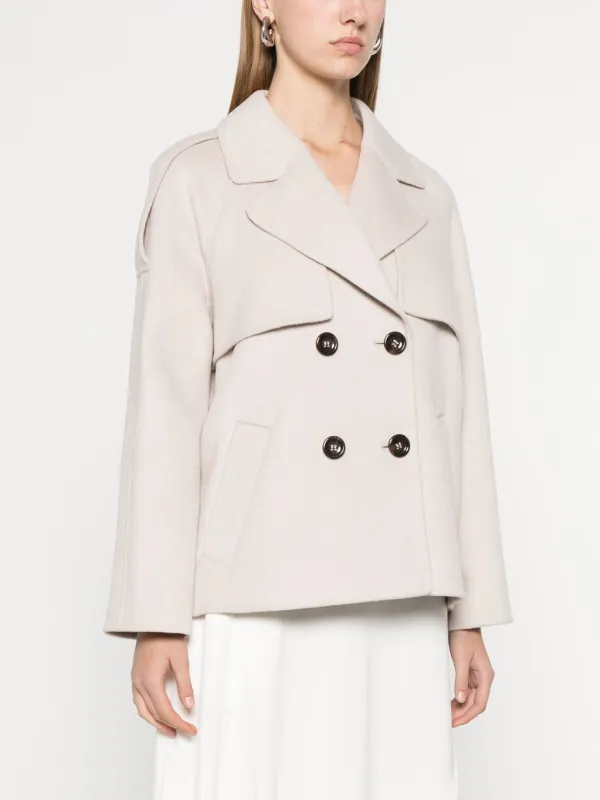 LIU JO Felted Peacoat | Neutrals | FARFETCH